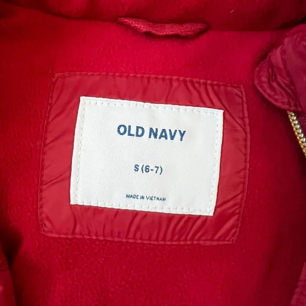 Old Navy Retro Color Block Chevron Puffer Vest Sz 6-7
